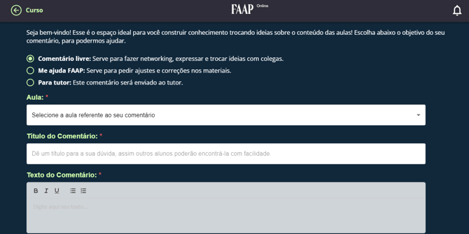 Comentários FAAP Online